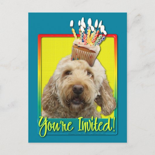 Einladung Cupcake - Golden Doodle (Vorderseite)