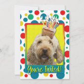 Einladung Cupcake - GoldenDoodle (Vorderseite)