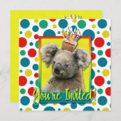 Einladung Cupcake - Koala (Vorne/Hinten)