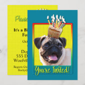Einladung Cupcake - Mops (Vorne/Hinten)