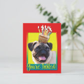 Einladung Cupcake - Mops (Stehend Vorderseite)
