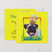 Einladung Cupcake - Mops (Vorne/Hinten)