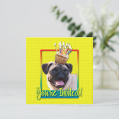 Einladung Cupcake - Mops (Stehend Vorderseite)