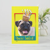 Einladung Cupcake - Mops (Stehend Vorderseite)