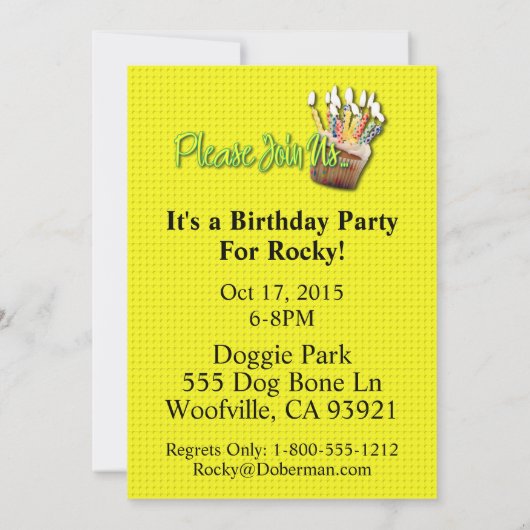 Einladung Cupcake - Mops - Ruffy (Rückseite)