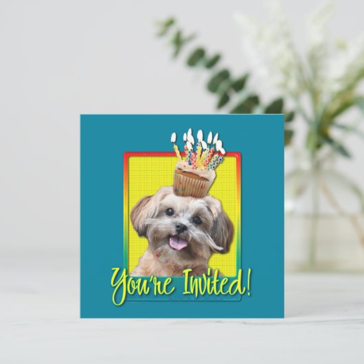 Einladung Cupcake - ShihPoo - Maggie (Stehend Vorderseite)