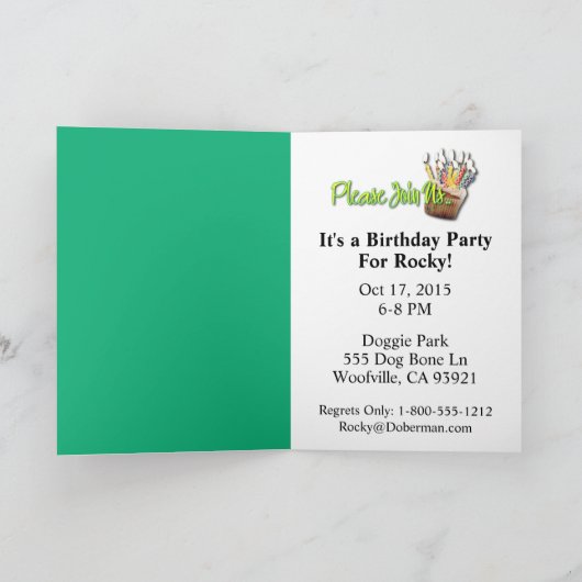 Einladung Cupcake - St Bernard - Mae (Innenseite)