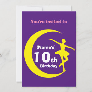 Einladung Custom Ballerina 10. Geburtstag-add Name