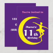 Einladung Custom Ballerina 11. Geburtstag-add Name (Vorne/Hinten)