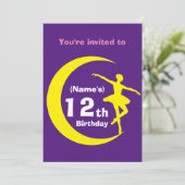 Einladung Custom Ballerina 12. Geburtstag-add Name (Stehend Vorderseite)