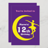 Einladung Custom Ballerina 12. Geburtstag-add Name (Vorne/Hinten)