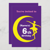 Einladung Custom Ballerina 6. Geburtstag hinzufüge (Vorne/Hinten)