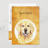 Einladung Custom Birthday Golden Retriever Hund Pe (Vorne/Hinten)