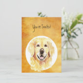Einladung Custom Birthday Golden Retriever Hund Pe (Stehend Vorderseite)