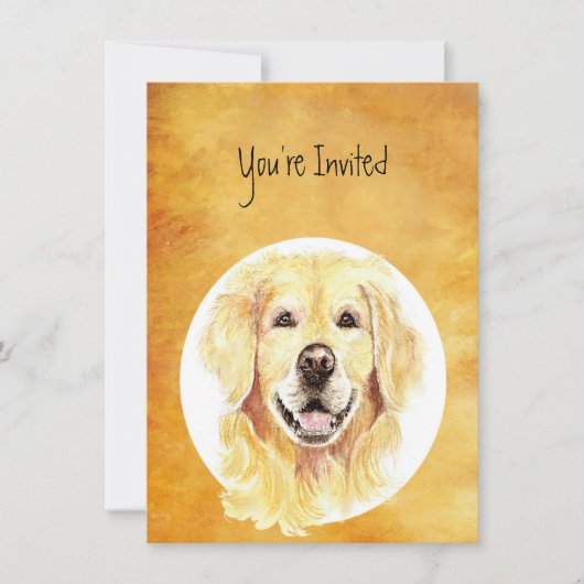 Einladung Custom Birthday Golden Retriever Hund Pe (Vorderseite)