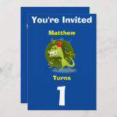 Einladung Custom Dinosaurier - Geburtstag hinzufüg (Vorne/Hinten)