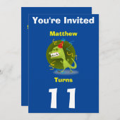 Einladung Custom Dinosaurier - Geburtstag hinzufüg (Vorne/Hinten)