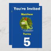Einladung Custom Dinosaurier - Geburtstag hinzufüg (Vorne/Hinten)