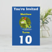 Einladung Custom Dinosaurier - Geburtstag hinzufüg (Stehend Vorderseite)