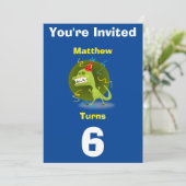 Einladung Custom Dinosaurier - Geburtstag hinzufüg (Stehend Vorderseite)