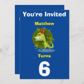 Einladung Custom Dinosaurier - Geburtstag hinzufüg (Vorne/Hinten)