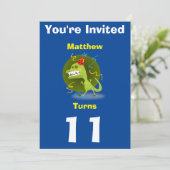 Einladung Custom Dinosaurier - Geburtstag hinzufüg (Stehend Vorderseite)