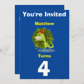 Einladung Custom Dinosaurier - Geburtstag hinzufüg (Vorne/Hinten)