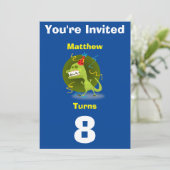 Einladung Custom Dinosaurier - Geburtstag hinzufüg (Stehend Vorderseite)