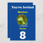 Einladung Custom Dinosaurier - Geburtstag hinzufüg (Vorne/Hinten)