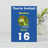 Einladung Custom Dinosaurier - Geburtstag hinzufüg (Stehend Vorderseite)