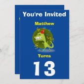 Einladung Custom Dinosaurier - Geburtstag hinzufüg (Vorne/Hinten)