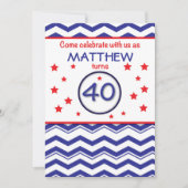 Einladung Custom, Personalisiert Name 40. Geburtst (Vorderseite)