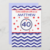 Einladung Custom, Personalisiert Name 40. Geburtst (Vorne/Hinten)