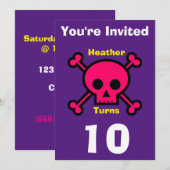 Einladung Custom Skull- Geburtstag hinzufügen Name (Vorne/Hinten)