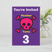 Einladung Custom Skull- Geburtstag hinzufügen Name (Stehend Vorderseite)