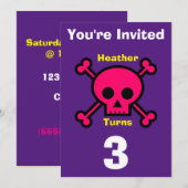 Einladung Custom Skull- Geburtstag hinzufügen Name (Vorne/Hinten)