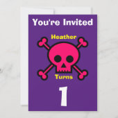 Einladung Custom Skull- Geburtstag hinzufügen Name (Vorderseite)