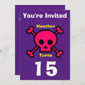 Einladung Custom Skull- Geburtstag hinzufügen Name (Vorne/Hinten)