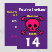 Einladung Custom Skull- Geburtstag hinzufügen Name (Vorne/Hinten)