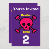 Einladung Custom Skull- Geburtstag hinzufügen Name (Vorne/Hinten)