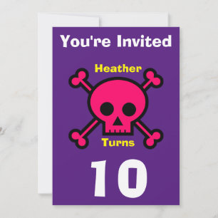 Einladung Custom Skull- Geburtstag hinzufügen Name