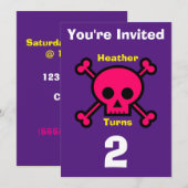 Einladung Custom Skull- Geburtstag hinzufügen Name (Vorne/Hinten)