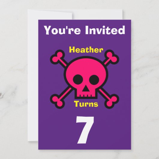 Einladung Custom Skull- Geburtstag hinzufügen Name (Vorderseite)