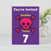Einladung Custom Skull- Geburtstag hinzufügen Name (Stehend Vorderseite)