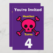 Einladung Custom Skull- Geburtstag hinzufügen Name (Vorne/Hinten)