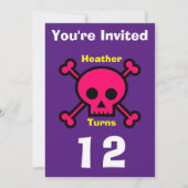 Einladung Custom Skull- Geburtstag hinzufügen Name (Vorderseite)