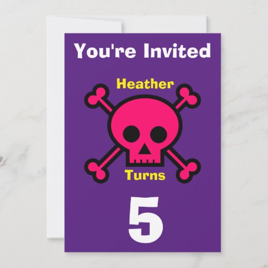 Einladung Custom Skull- Geburtstag hinzufügen Name (Vorderseite)
