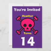 Einladung Custom Skull- Geburtstag hinzufügen Name (Vorderseite)