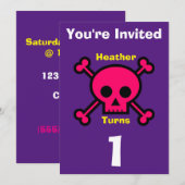Einladung Custom Skull- Geburtstag hinzufügen Name (Vorne/Hinten)