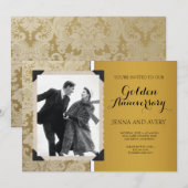 Einladung Damask zum Goldenen Jubiläum (Vorne/Hinten)